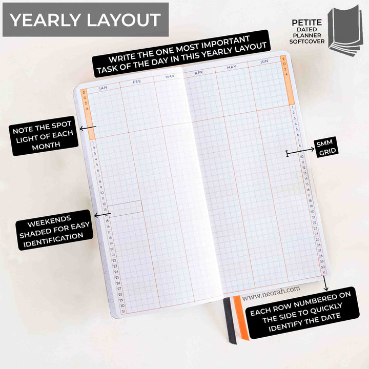 PETITE - 2024 - WEEK AT A GLANCE PLANNER - SOFT COVER