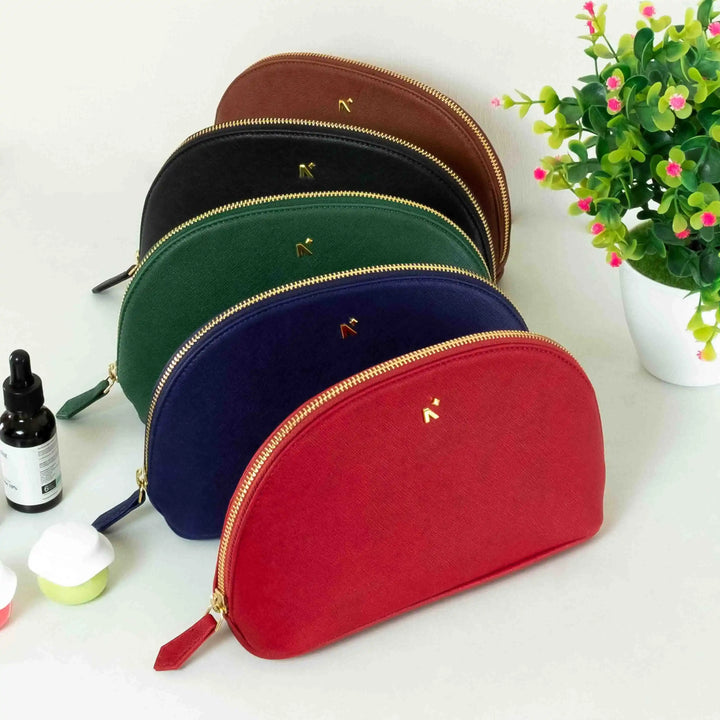 Neorah travel makeup pouch, small makeup pouch, toiletry Bag utility Pouch for travel to store your makeup products, Easy to slip into handbags, totes, suitcase, ideal for everyday use.#color_red
