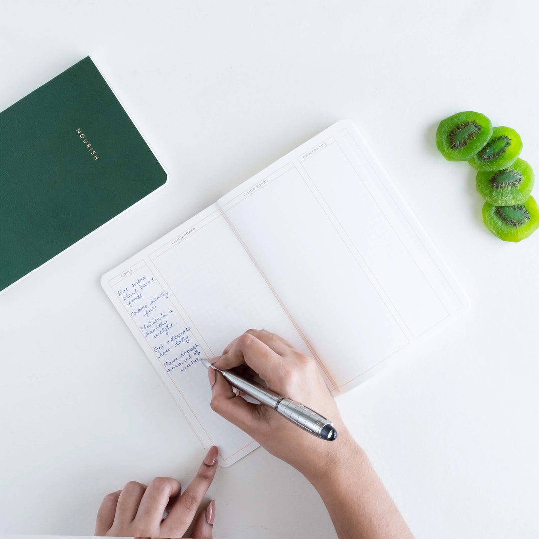 Neorah wellness journal to help you get motivated and lose those extra pounds. This journal notebook diary can track your weight and record everything you eat.#color_black