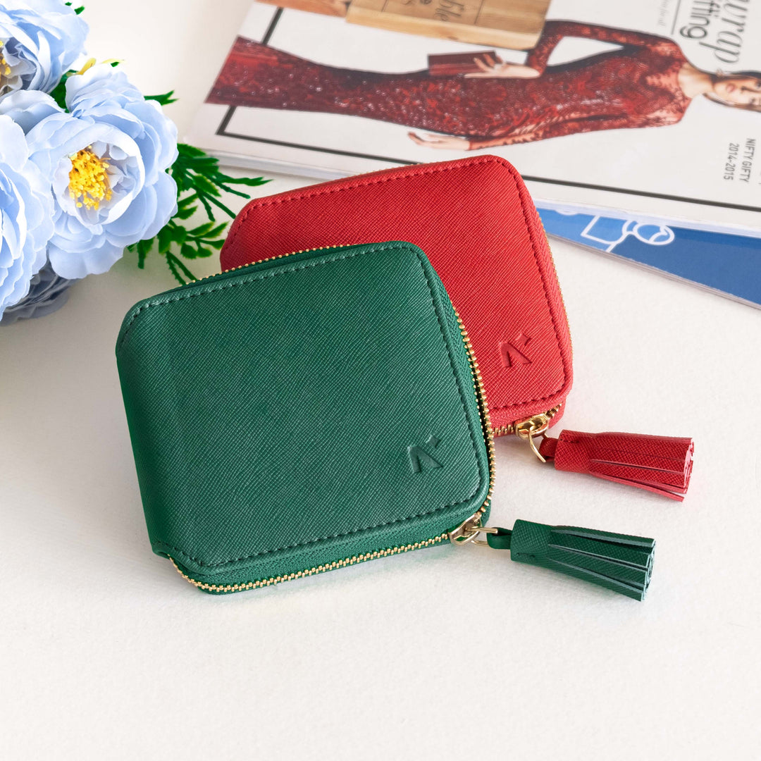 Women's Cute Floral Zipper Card Holder Slim Minimalist Leather Front Pocket Wallet  Pink
