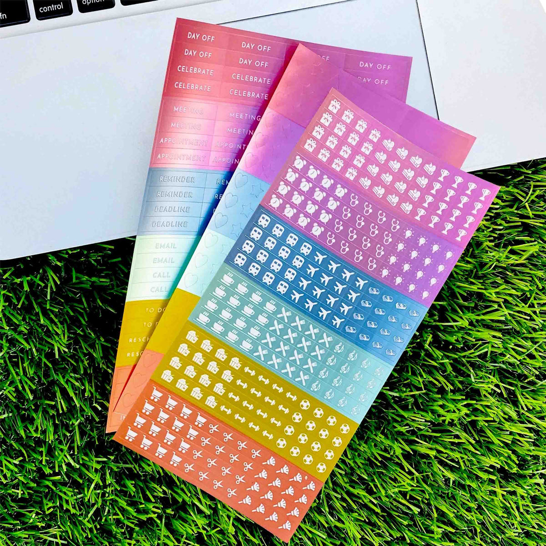  The stickers for bullet journal is thinner than ordinary, it has almost no margin on same color paper. And the pattern does not need to be cut; just peel off gently along the traces with fingers or with tweezers. It adheres well to a smooth, dry surface.