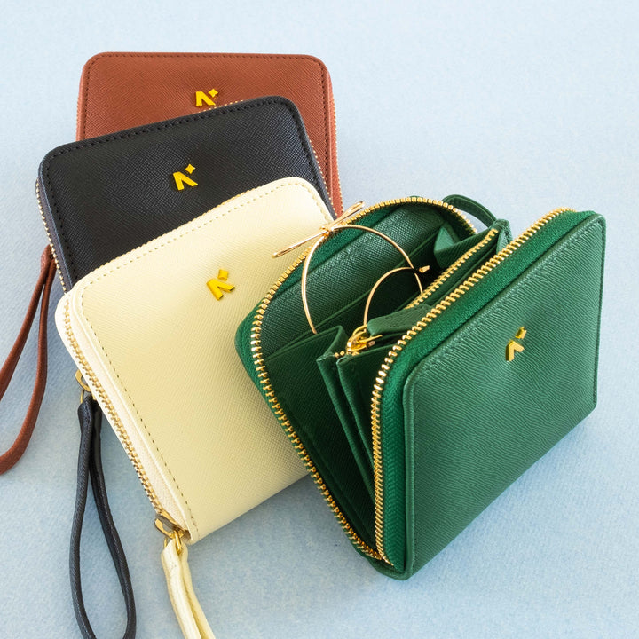 Buy Woman Fashion Accessories online at atelierneorah.com. This Small and cute mini wallet is a perfect size for all ages#color_dark-green