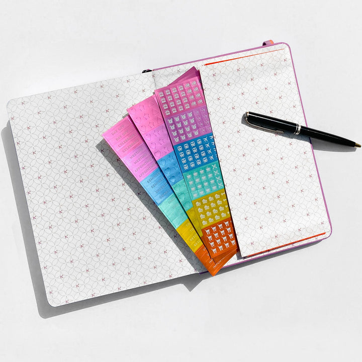 The stickers are easy to peel off without leaving sticky marks or damaging the surface. They are Perfect for daily plan decoration of notebooks, planners and journaling.