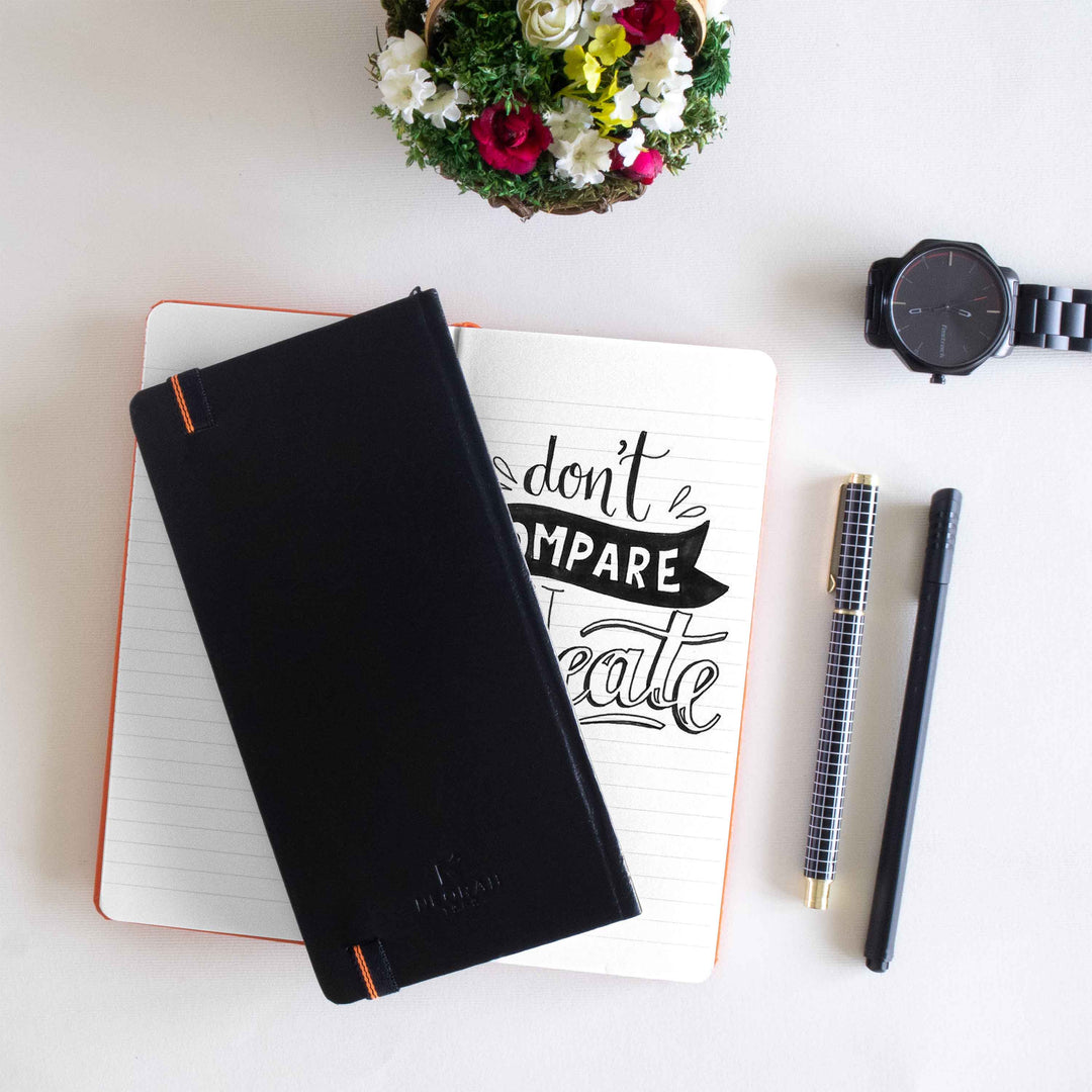 Hand lettering quotes, Calligraphy, Quotes calligraphy on 100 GSM Petite Notebook, Also use this as your personal pocket diary to document your thoughts.#color_black