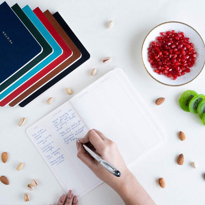 This Neorah small journal notebook (wellness journal) is a wellness journal. It can track your food habits, calories, weight, and more. You can use it as a journal diary or a journal notebook.#color_black